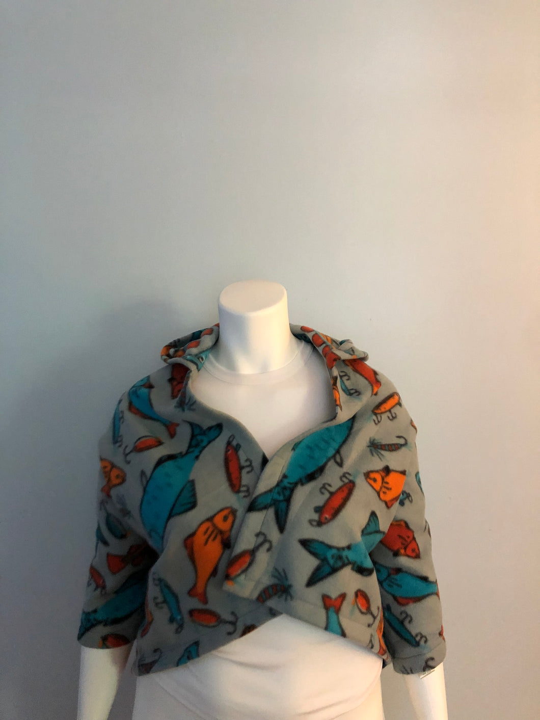 Fleece hooded shoulder wrap