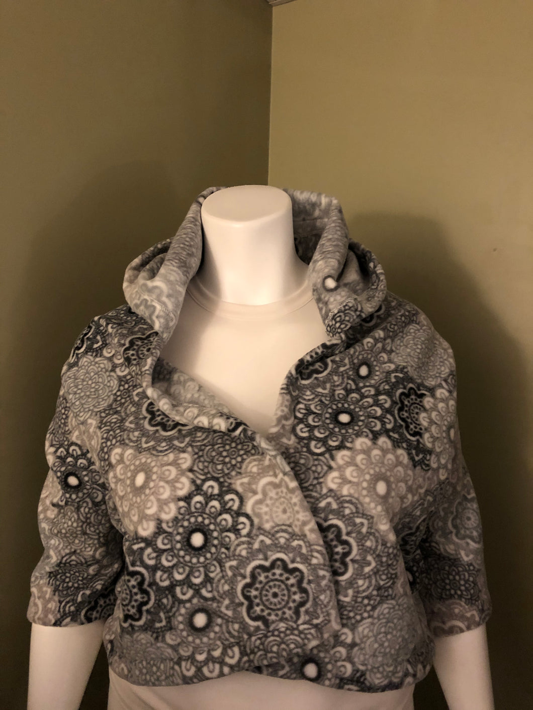 Gray & White Medallion Hoodie